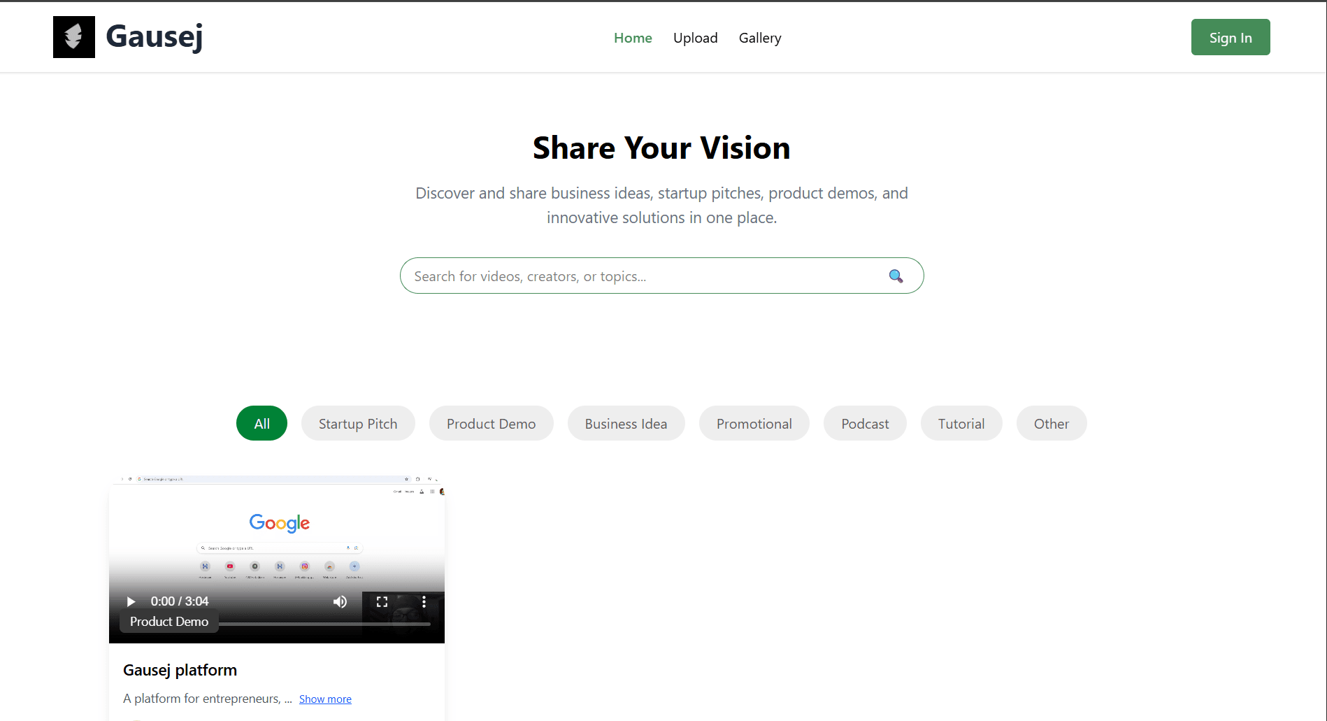 Gausej - Tech startup platform for entrepreneurs